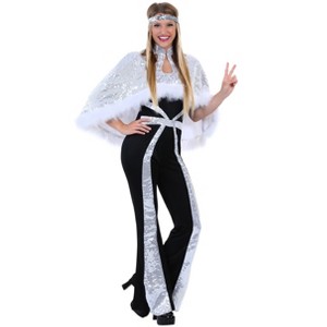 HalloweenCostumes.com Dazzling Silver Disco Costume for Women - 1 of 1
