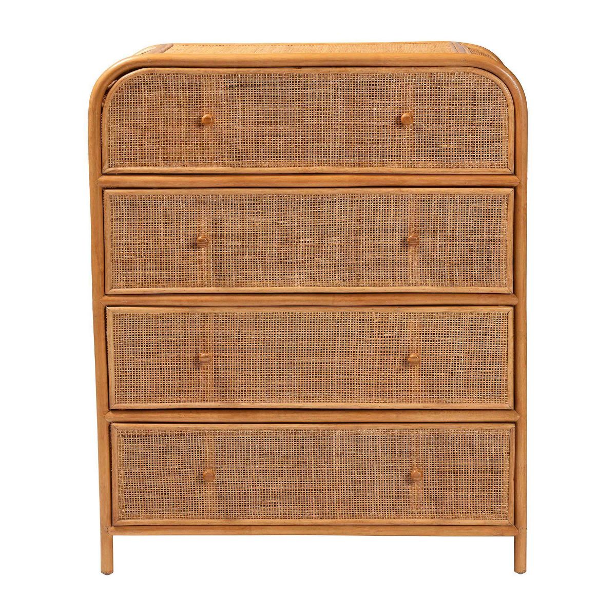 bali & pari Sampit Natural Rattan 4  Drawer Storage Cabinet Light Honey - thumbnail 3