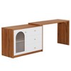Resenkos Wooden Computer Desk with Storage Drawers, Home Office Furniture for Home and Office, Space-Saving Design, Brown Brown And White - 4 of 4