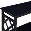 Hostack Console Table 3-Tier with Storage Shelves, Solid Wood Legs for Hallway and Living Room, Black - 4 of 4