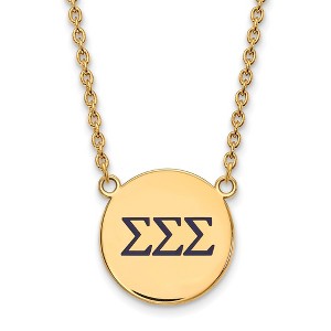 Black Bow Jewelry 14k Yellow Gold Plated Sterling Silver Sigma Sigma Sigma Greek Life Necklace 18 Inch - 1 of 4