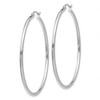 Black Bow Jewelry 2mm, 14k White Gold Classic Round Hoop Earrings, 50mm (1 7/8 Inch) - 2 of 4