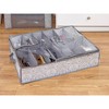 Laura Ashley Under Bed Shoe Box: Gray Polypropylene Storage, Folds Flat with Handles, 29.33"x23.62"x5.91" - 3 of 4