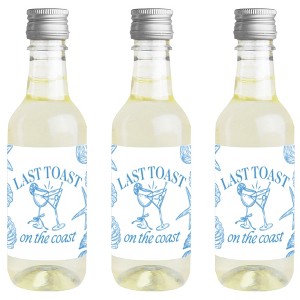 Big Dot of Happiness Last Toast on the Coast Mini Wine and Champagne Bottle Label Stickers, Beach Bachelorette Party Favor Gift - Set of 16 - 1 of 4
