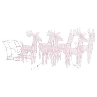 vidaXL Reindeers & Sleigh Christmas Decoration 110.2"x11"x21.7" Acrylic