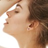 EVERLY JEWELRY | Rose Plated Sterling Silver 0.018 CT TW Diamond And 1 1/10 CT TGW Amethyst Fashion Post Earrings - 4 of 4