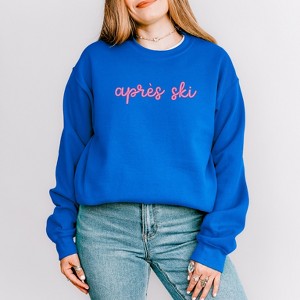 Simply Sage Market Women's Graphic Sweatshirt Embroidered Apres Ski Words - 1 of 4