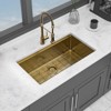 Single Bowl Undermount Workstation Gold Kitchen Sink - 33in x 19in x 10in Inch 16 Gauge Stainless Steel Deep Sink - 3 of 4