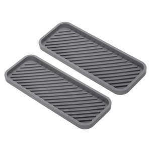 Unique Bargains Waterproof Soft Silicone Bathroom Kitchen Organizer Tray 2 Pcs - 1 of 4