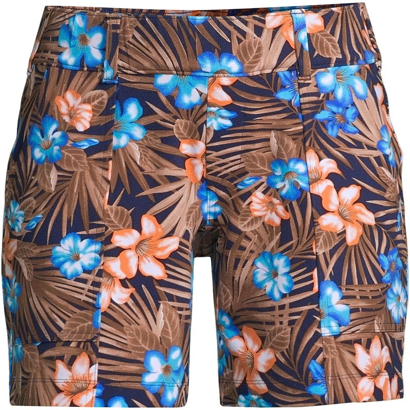 Lands' End Women's Mid Rise Starfish Knit 7" Utility Shorts, 2 of 3