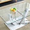 CAVINAS Coffee Tables for Living Room Modern Transparent Glass Coffee Table Distinctive Tea Table with MDF Legs for Dining Room and Bedroom - 4 of 4