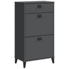 vidaXL Shoe Cabinet Storage Rack Organizer Hallway Furniture Engineered Wood - Anthracite Gray - 4 of 4