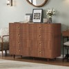Belord Multi-Drawer Dresser, 47.2" Wide Double Dresser with Solid Wood Legs, Modern Chest of Drawers for Bedroom or Living Room, Walnut Finish - 4 of 4
