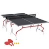 Soozier Full Size Ping Pong Table, Folds into Quarters, Portable Table Tennis Table with Net, Paddles, Balls, MDF, Charcoal Gray - 4 of 4