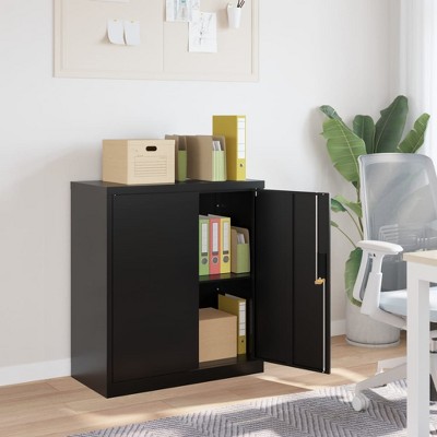 vidaXL File Cabinet Black 31.1 in.x15.7 in.x35.4 in. Steel
