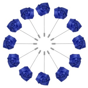 Unique Bargains Wedding Rose Men Suit Boutonnieres Lapel Pin 12 Pcs - 1 of 4