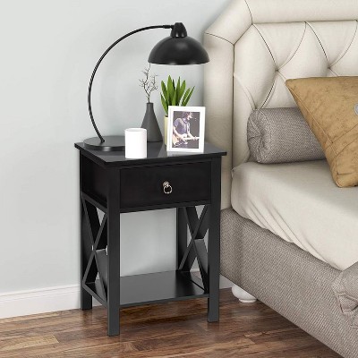 Karl Home 1-Drawer Black MDF 15.75in. W Nightstands