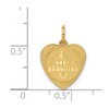Black Bow Jewelry 14k Yellow Gold #1 Goddaughter Heart Disc Charm or Pendant, 17mm - 4 of 4