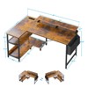 Reversible L Shaped Computer Desk, 47'' Gaming Desk with Monitor Stand & Storage Shelves, Corner Office Desk for Home Office Bedroom Small Space - 3 of 4
