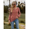 Clearlove Women's Striped Shirts Button Front Long Sleeve T Shirt Casual Crew Neck Tops - 3 of 4