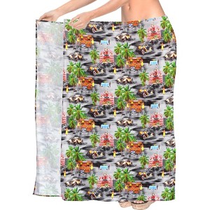 HAPPY BAY Women's Beachwear Summer Bikini Wraps Sarong Swim Cover Up Wrap Skirt Bathing suit Swimwear Beach Coverups for Women One Size Black, Tree - 1 of 4