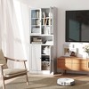 72"H Metal Kitchen Pantry Cabinet with Adjustable Shelves, Heavy-Duty Stainless Steel Frame, Glass Doors, Freestanding Storage for Bathroom - 2 of 4