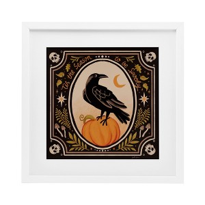 Stupell Industries Spooky Season Black Crow Framed Print Under Glass - 1 of 4