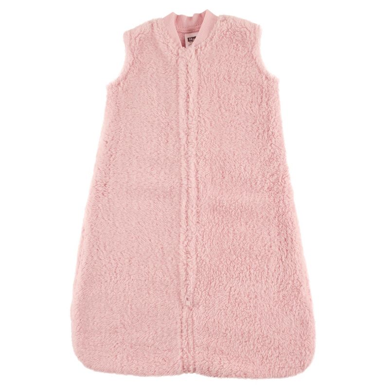 Hudson Baby Infant Girl Plush Sleeping Bag, Sack, Blanket, Pink Faux Shearling, 1 of 3