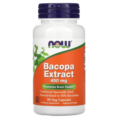 Now Foods Bacopa Extract, 450 mg, 90 Veg Capsules, Herbal Supplements