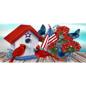 Briarwood Lane Summer American Cardinal Mini Mat 22x10 Indoor Outdoor For Summer Doormat - 1 of 2