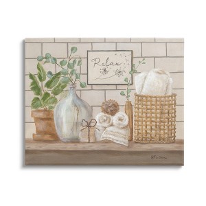 Stupell Industries Uplifting Bathroom Spa Relax Scene Gallery Wrapped Canvas Wall Art - 1 of 3