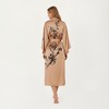 Anna-Kaci Lounge Women's Long Satin Floral Print Robe with Waist Tie and Wide Sleeves - 3 of 4
