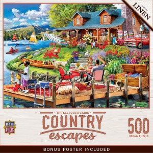 MasterPieces 500 Piece Jigsaw Puzzle - The Secluded Cabin - 15"x21" - 1 of 4