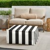 Sorra Home Subrella Bean Fabric Outdoor Patio Pouf - 2 of 4