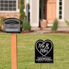 Big Dot of Happiness Black and White Mr. and Mrs. - Outdoor Lawn Sign - Wedding Congratulations Yard Sign - 1 Piece - 2 of 4