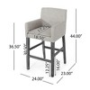 Lyngins Contemporary 26" H Counter Height Bar Stool with Rounded Armrests, Upholstered Counter Stools with Solid Rubberwood H-Frame Base - 4 of 4