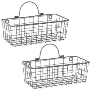 Small Grey Wire Wall Basket Set/2 - 1 of 4