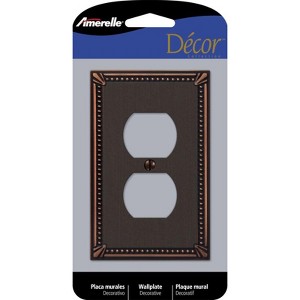 Amerelle Imperial Bead Aged Bronze Bronze 1 gang Die-Cast Metal Duplex Outlet Wall Plate 1 pk - 1 of 1