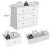 CIPACHO White 3-Tier 4-Drawer Storage Cabinet  Particleboard Dresser with Brushed Gold Handles (Living Room/Bedroom/Entryway) - 2 of 4
