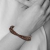 Black Bow Jewelry Stainless Steel, Brown Tiger's Eye & Brown Leather Bracelet, 8.25 Inch - 3 of 4