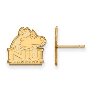 Black Bow Jewelry 10k Yellow Gold Northern Illinois Huskies NCAA Post Earrings - 1 of 3