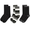 Memoi Women's 3 Pair Pack Jumbo Stripes Buttersoft Crew Socks Black Marled 9-11 - 3 of 4