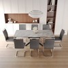 9-Piece Extendable Dining Set with Rectangle Kitchen Table and 8 C-shaped Tube Armless Chairs - 2 of 4
