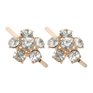 Unique Bargains Floral Pin Back Shoe Accessories Gold Tone White 2 Pcs - 1 of 4