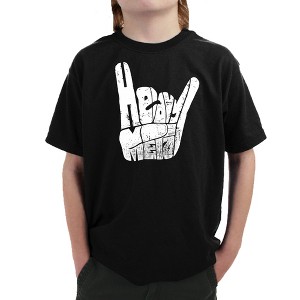 LA Pop Art Boy's Word Art T-shirt - Heavy Metal - 1 of 4