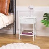 VECELO Modern X-Design Nightstand, End/Side Table with Fabric Drawer & Open Storage Shelves for Bedroom or Living Room - 4 of 4