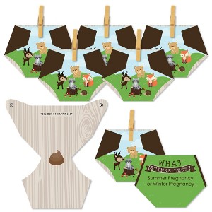 Big Dot of Happiness Woodland Creatures - Baby Shower Conversation Starter - 2-in-1 Dirty Diaper Game - Set of 24 - 1 of 4