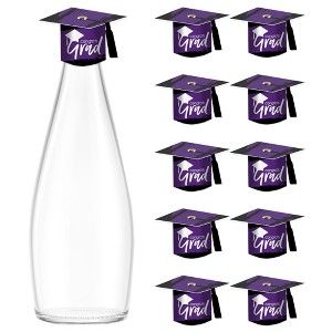 Big Dot of Happiness Purple Grad - Best is Yet to Come - DIY Grad Cap Purple Graduation Party Bottle Topper Decorations - Set of 20 - 1 of 4