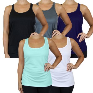 Galaxy By Harvic Women's Moisture Wicking Racerback Tank-5 Pack - 1 of 4