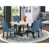 HomeStock 5-Piece Natural Oak Finish Solid Wood Top Dining table with 4 Chairs - 2 of 4